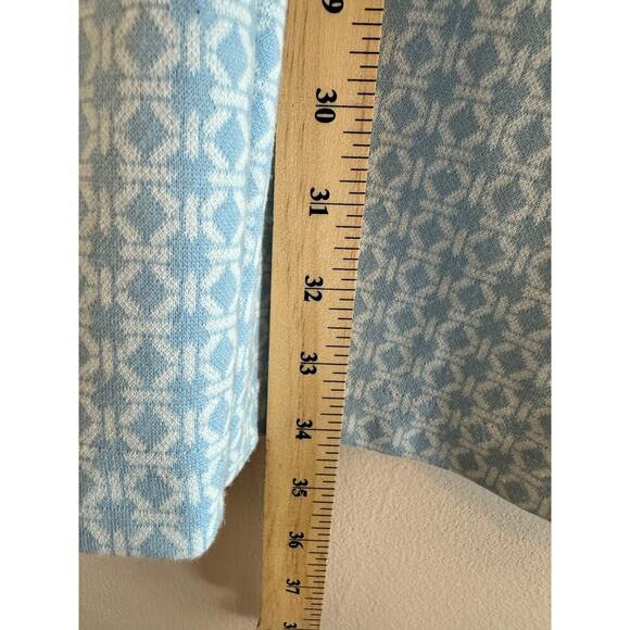 Tyler Boë Kristen Pleated A-Line Preppy Short Sleeve Knit Blue/White Sz. S - Picture 7 of 7